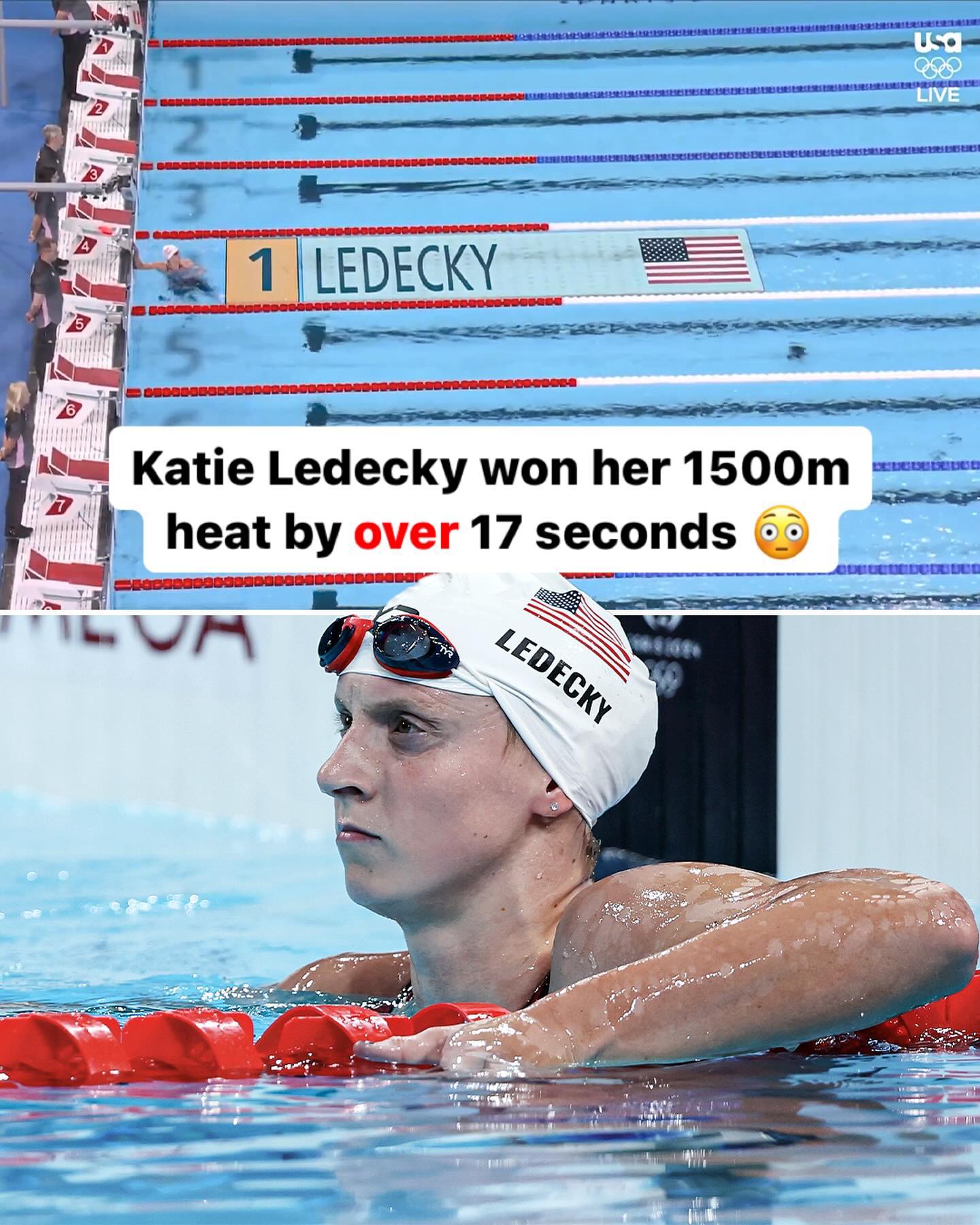 Katie Ledecky Nearly Laps Competition in 1,500-Meter Race to Olympics ...