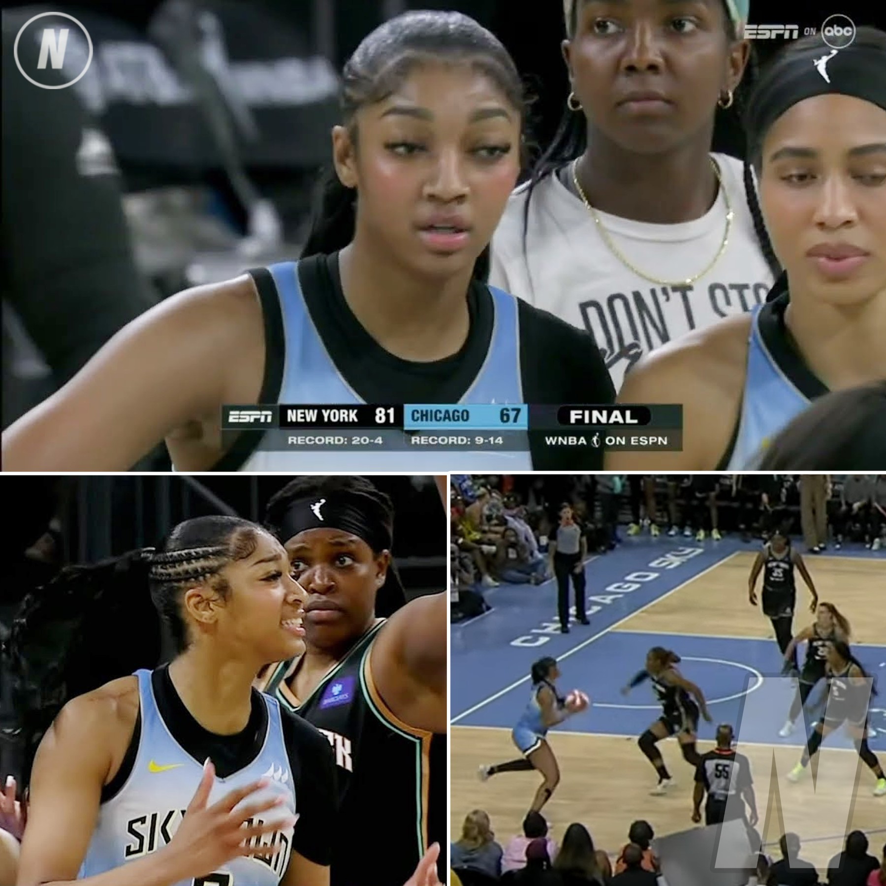 Technical Angel Reese Throws Ball After Her Th Foul Called Chicago Sky Vs New York Liberty